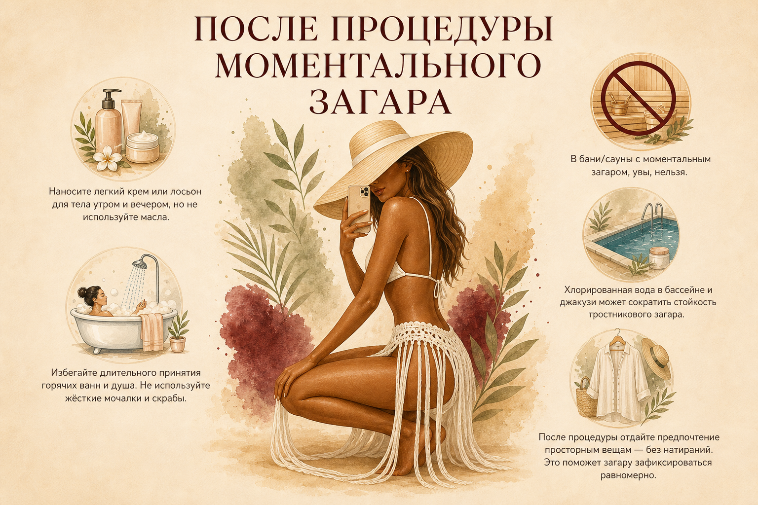 После процедуры моментального загара